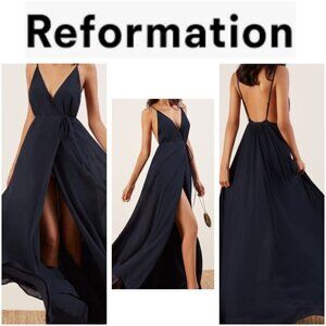 Reformation Callalily Dress in Navy Blue Size 4